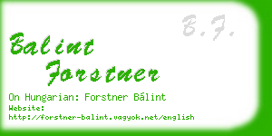 balint forstner business card